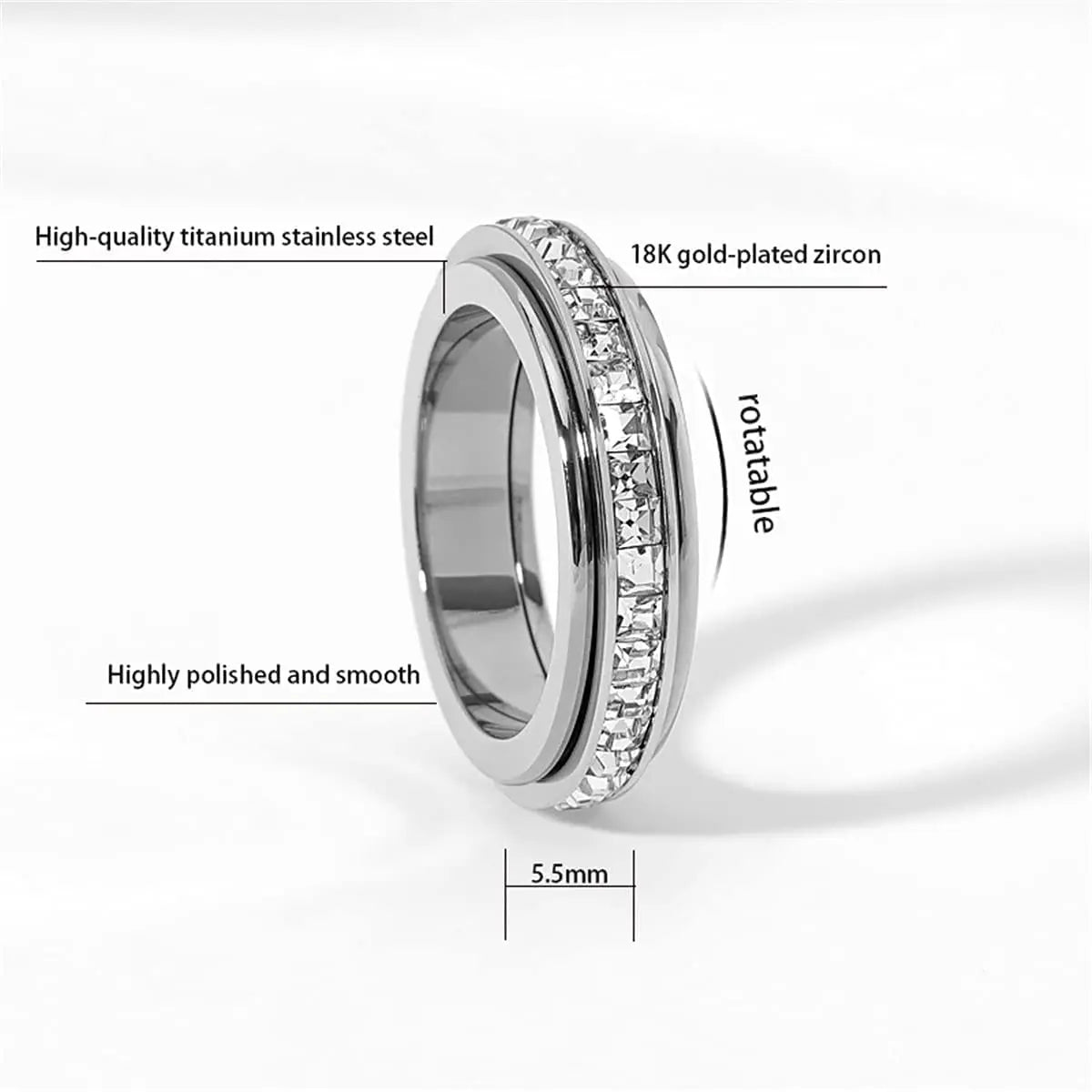 CalmaRing — Rotatable Anxiety Ring for Women and Men
